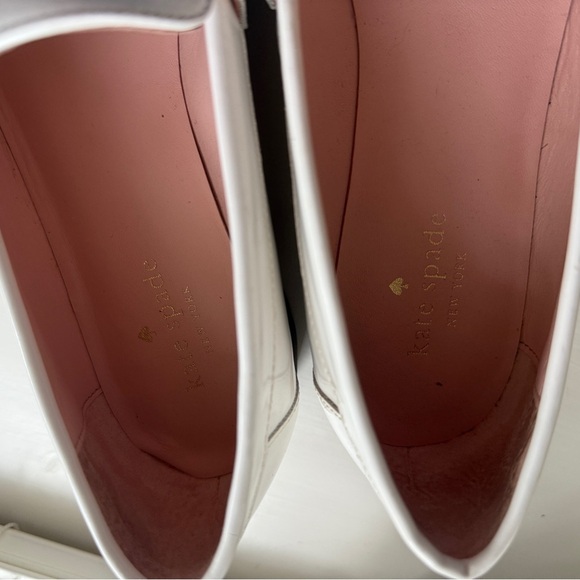 KATE SPADE Loafers Gemstones White Black New York KarryToo Leather Shoe Heel 9.5 - Picture 4 of 9